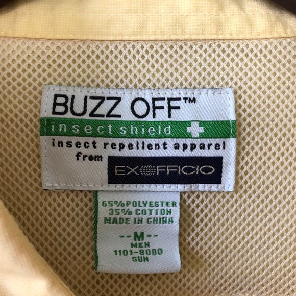Exfficio Buzz Off Insect Shield Yellow Hiking Fishing Shirt Medium - Picture 3 of 5